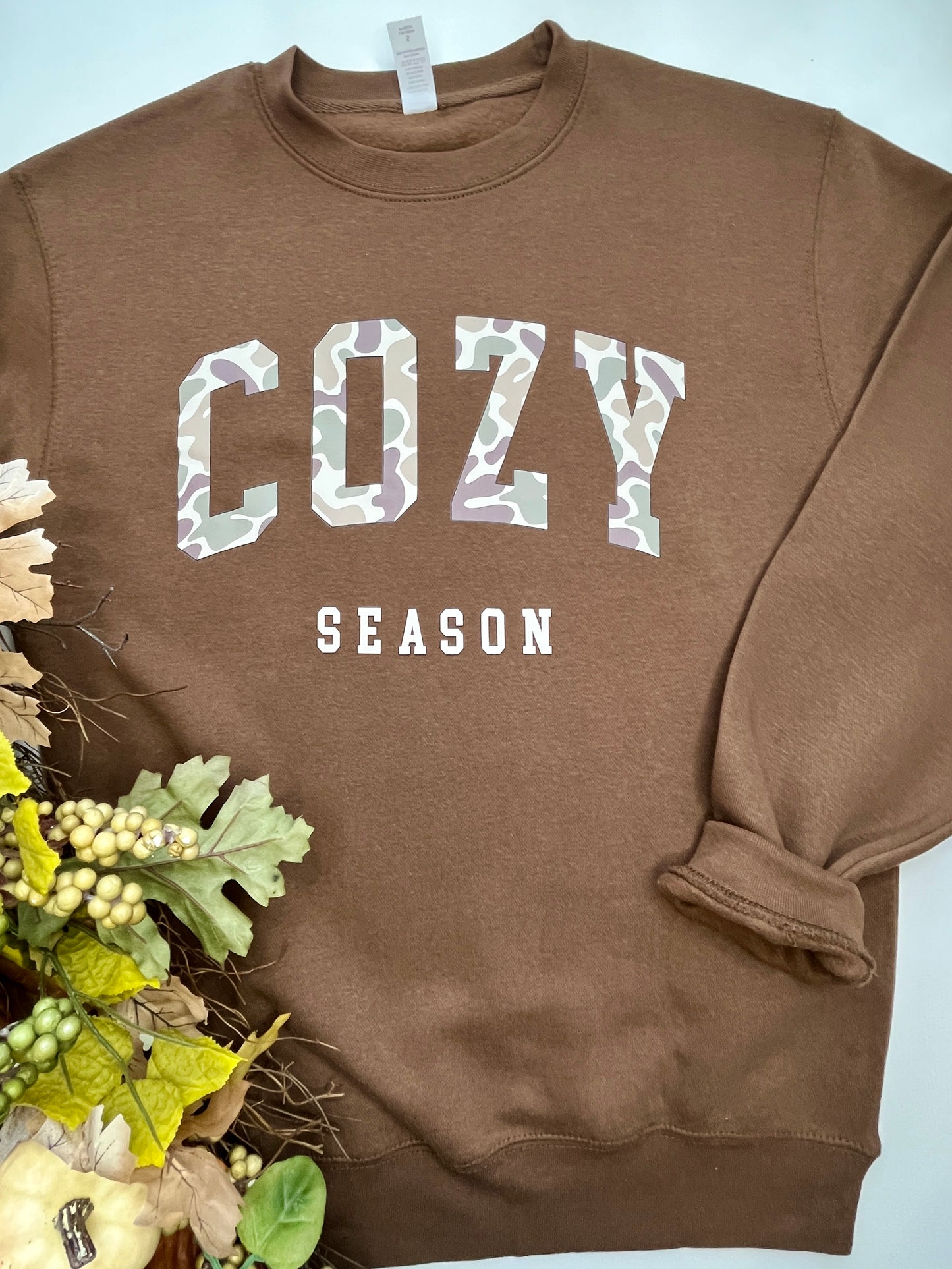 Cozy Season Camo Crewneck