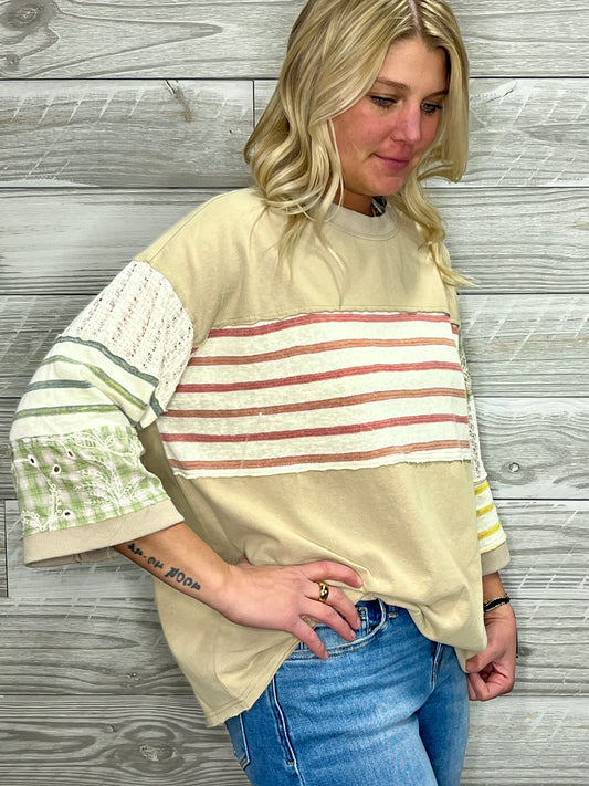 Pamela Mixed Media Top