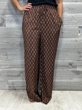 Sasha Brown Geometric Pant