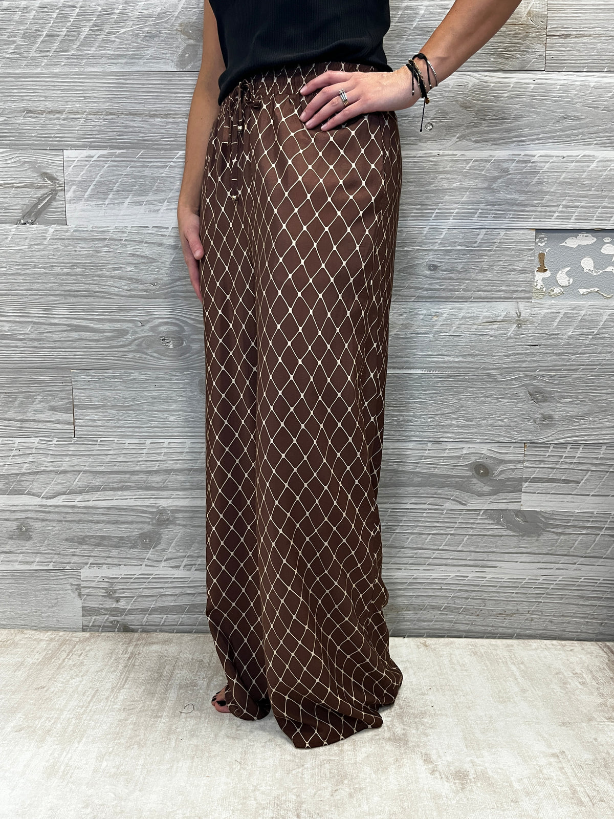 Sasha Brown Geometric Pant