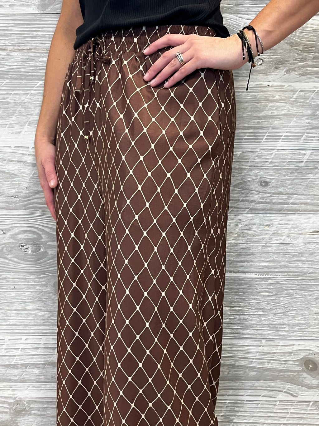 Sasha Brown Geometric Pant