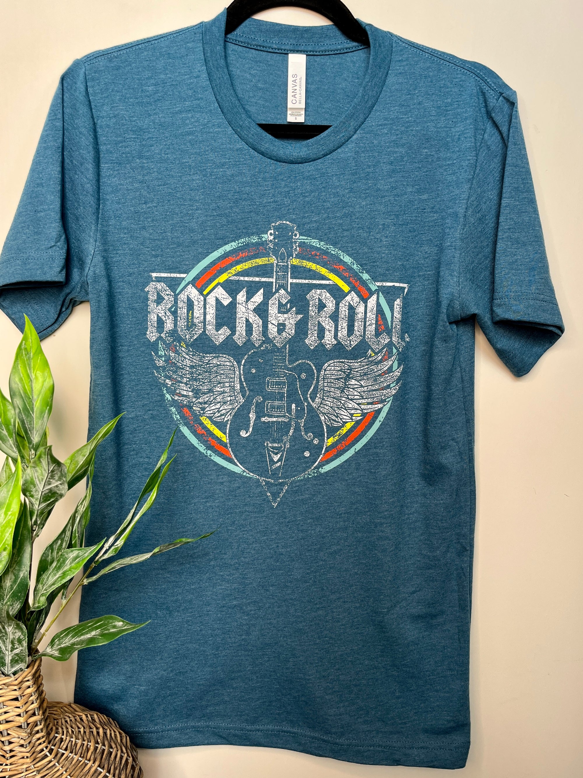 Rock & Roll Teal Graphic Tee