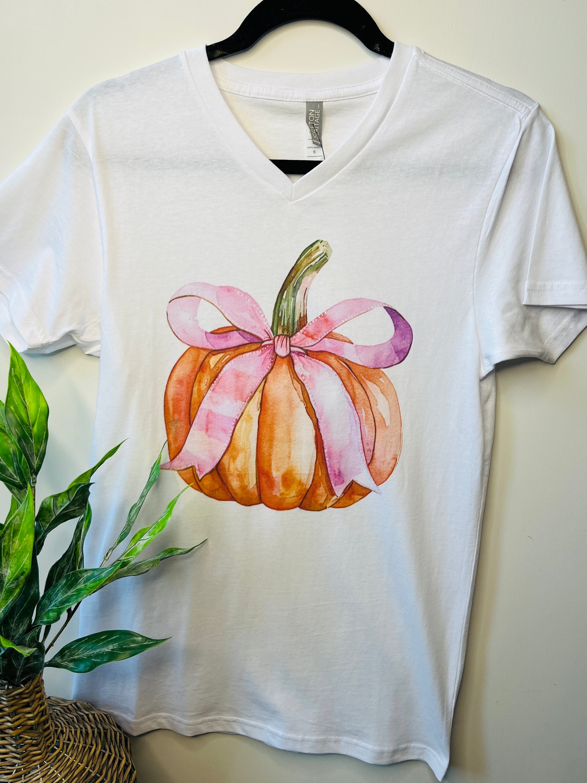 Pink Bow Pumpkin Tee