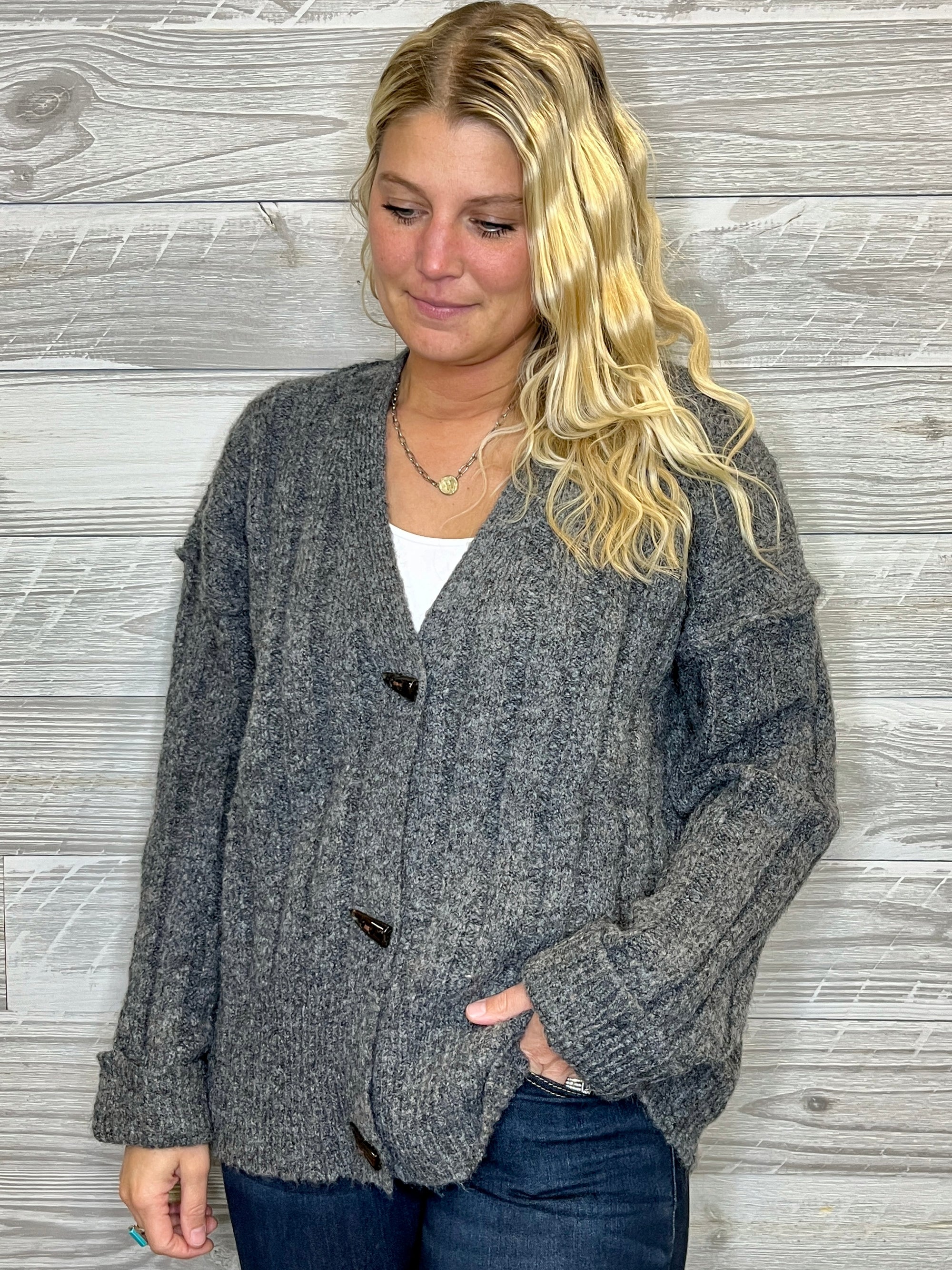 Charlie Charcoal Cardigan