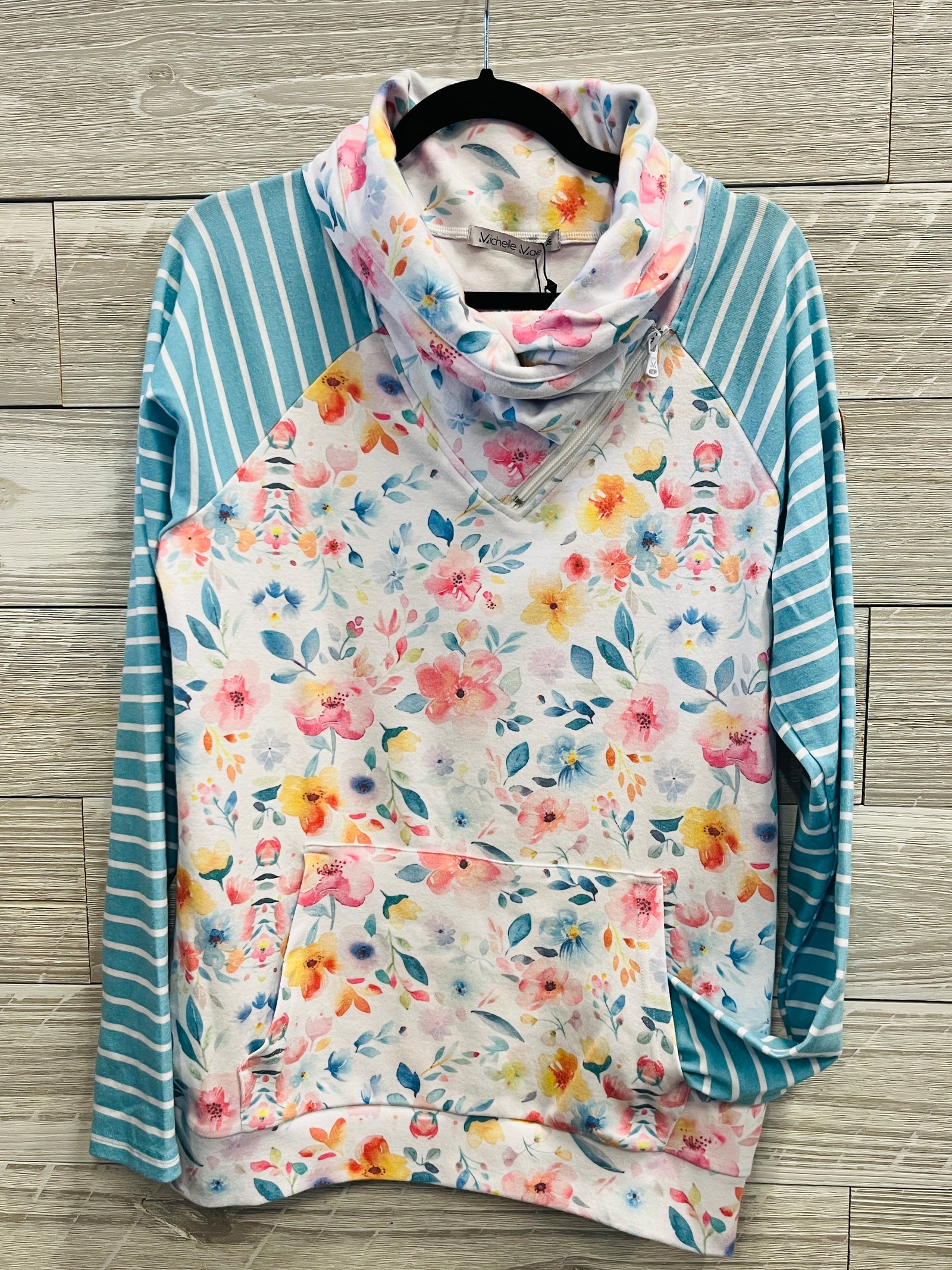 Zoey Zip Cowl Neck Sweatshirt