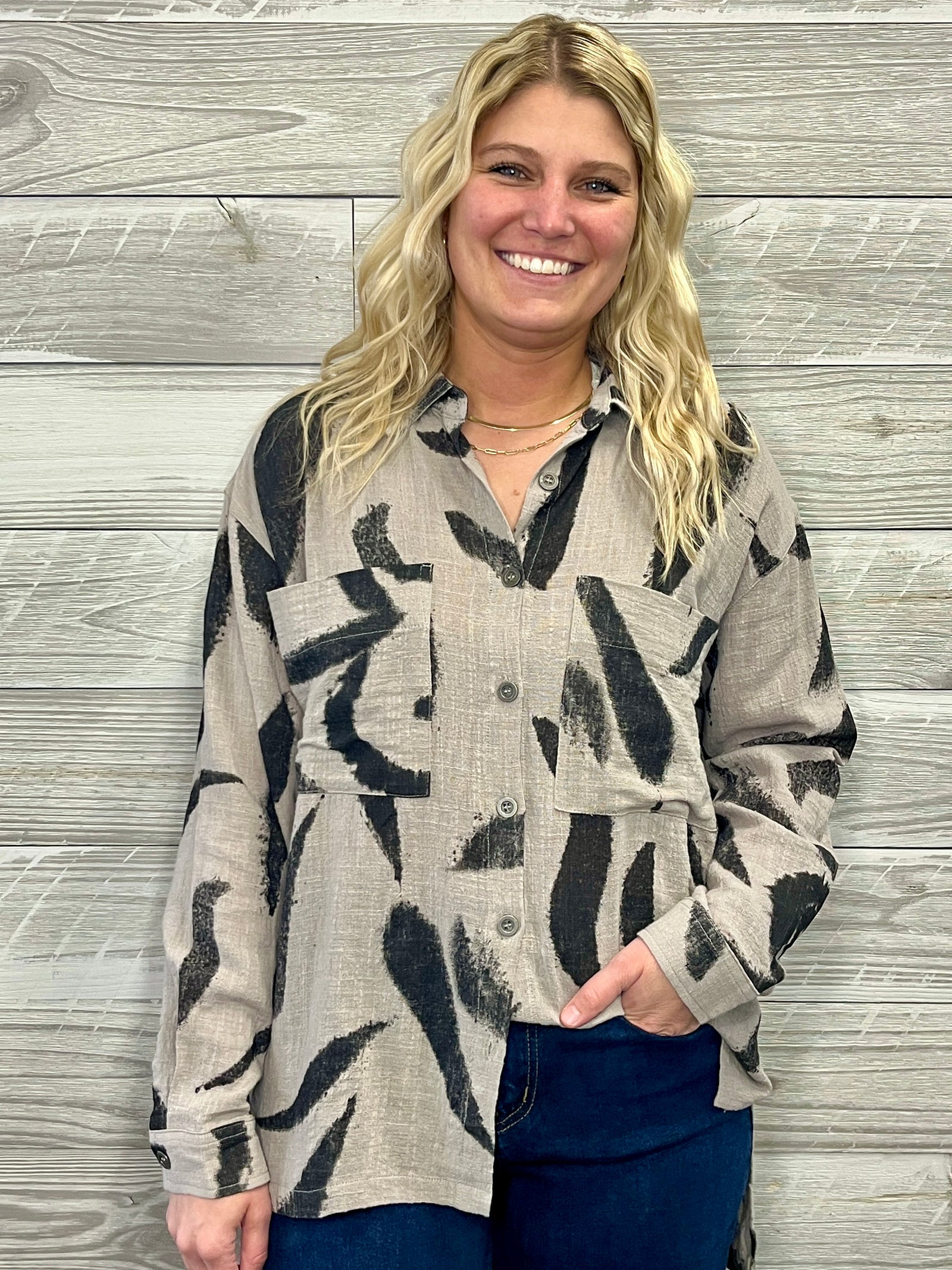 Elodie Button Up Top