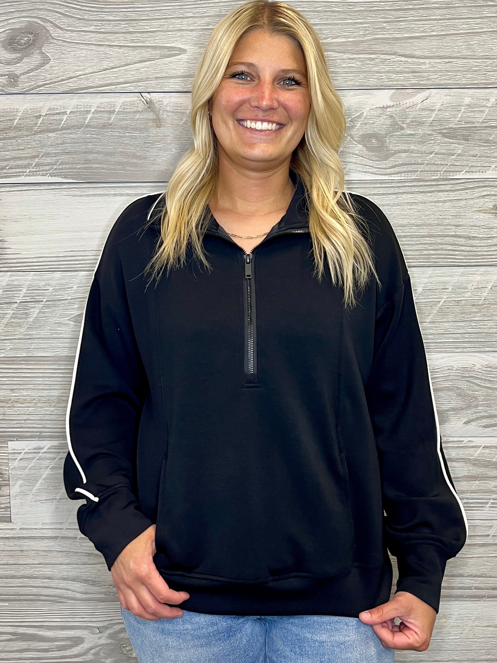 Lenny Black 1/4 Zip Sweatshirt