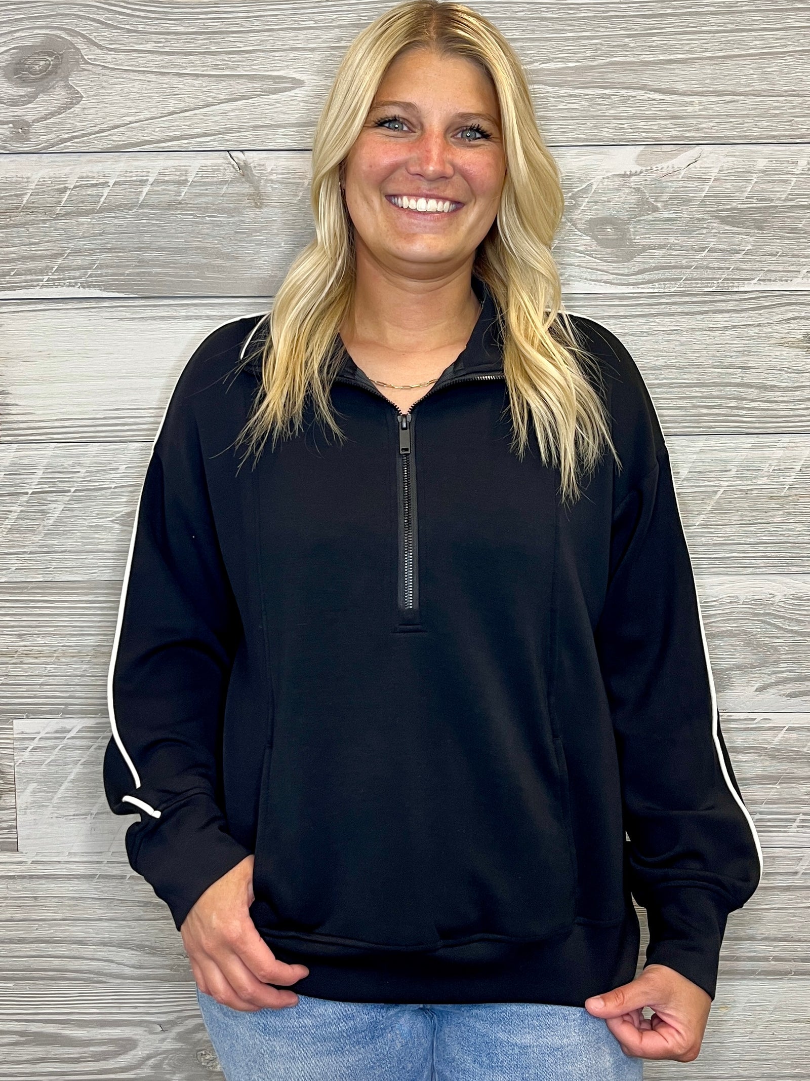 Lenny Black 1/4 Zip Sweatshirt