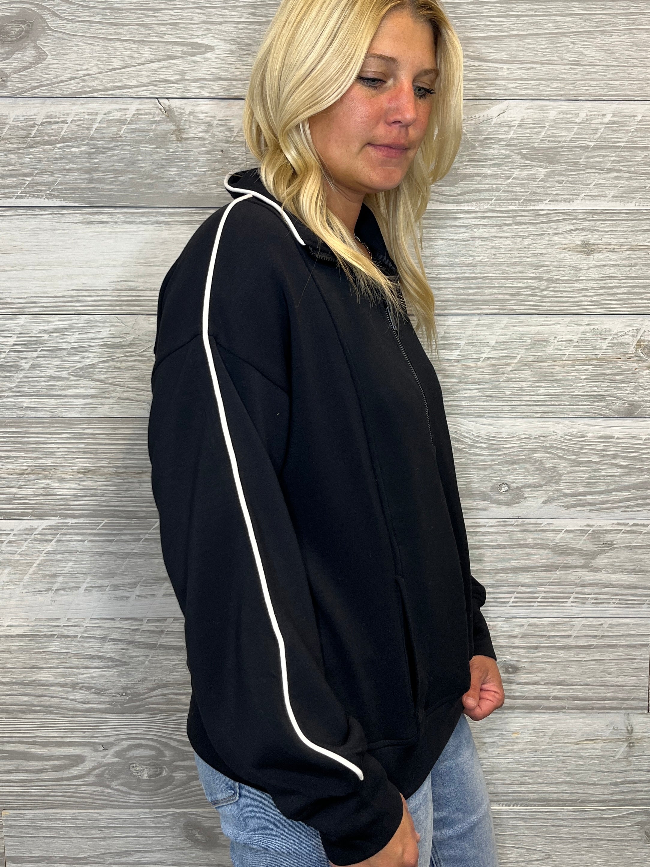 Lenny Black 1/4 Zip Sweatshirt