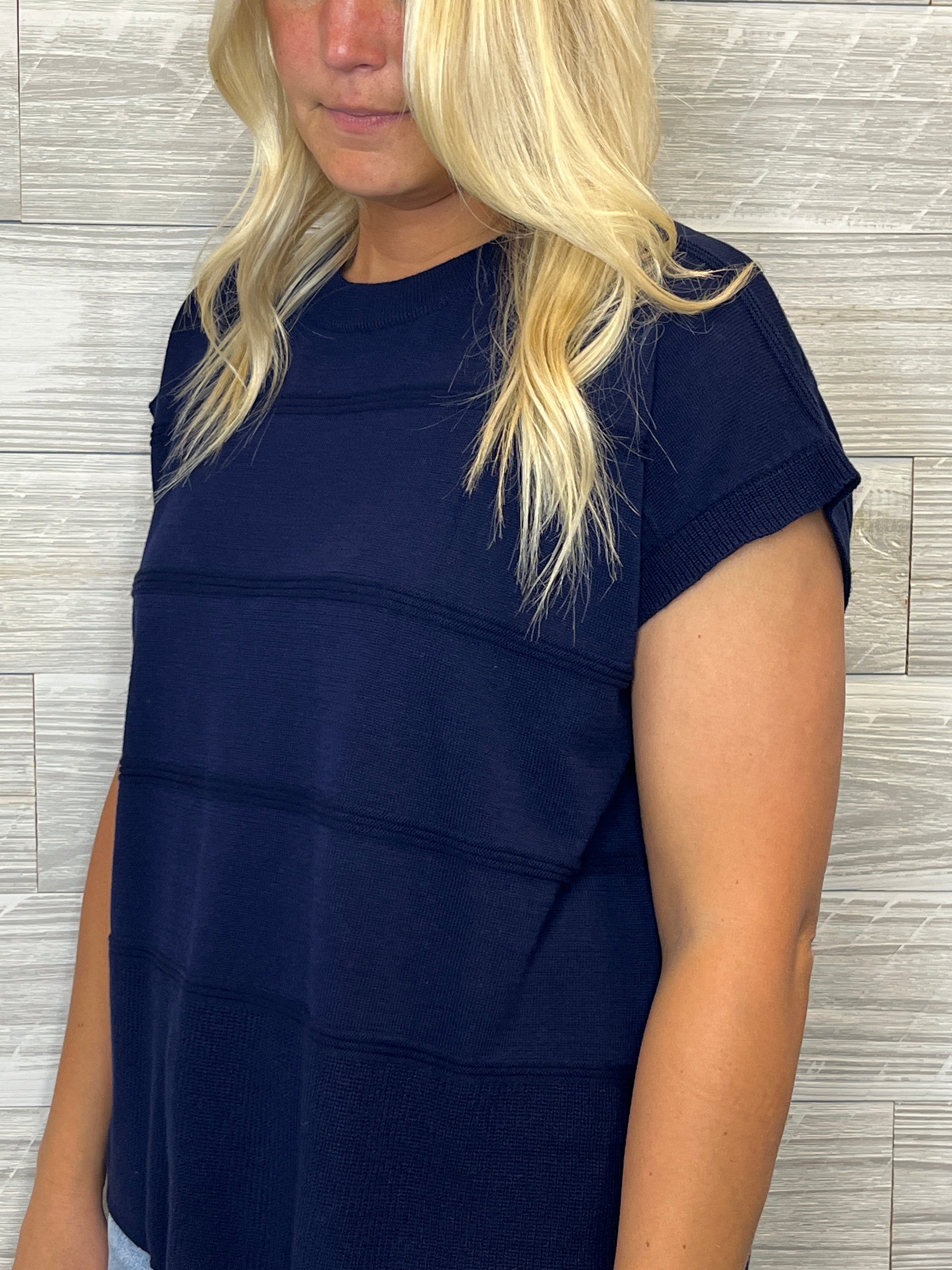 Farrah Navy Top