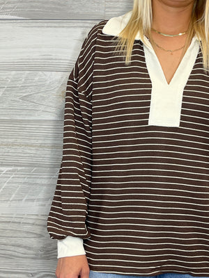 Bernie Brown Stripe Top