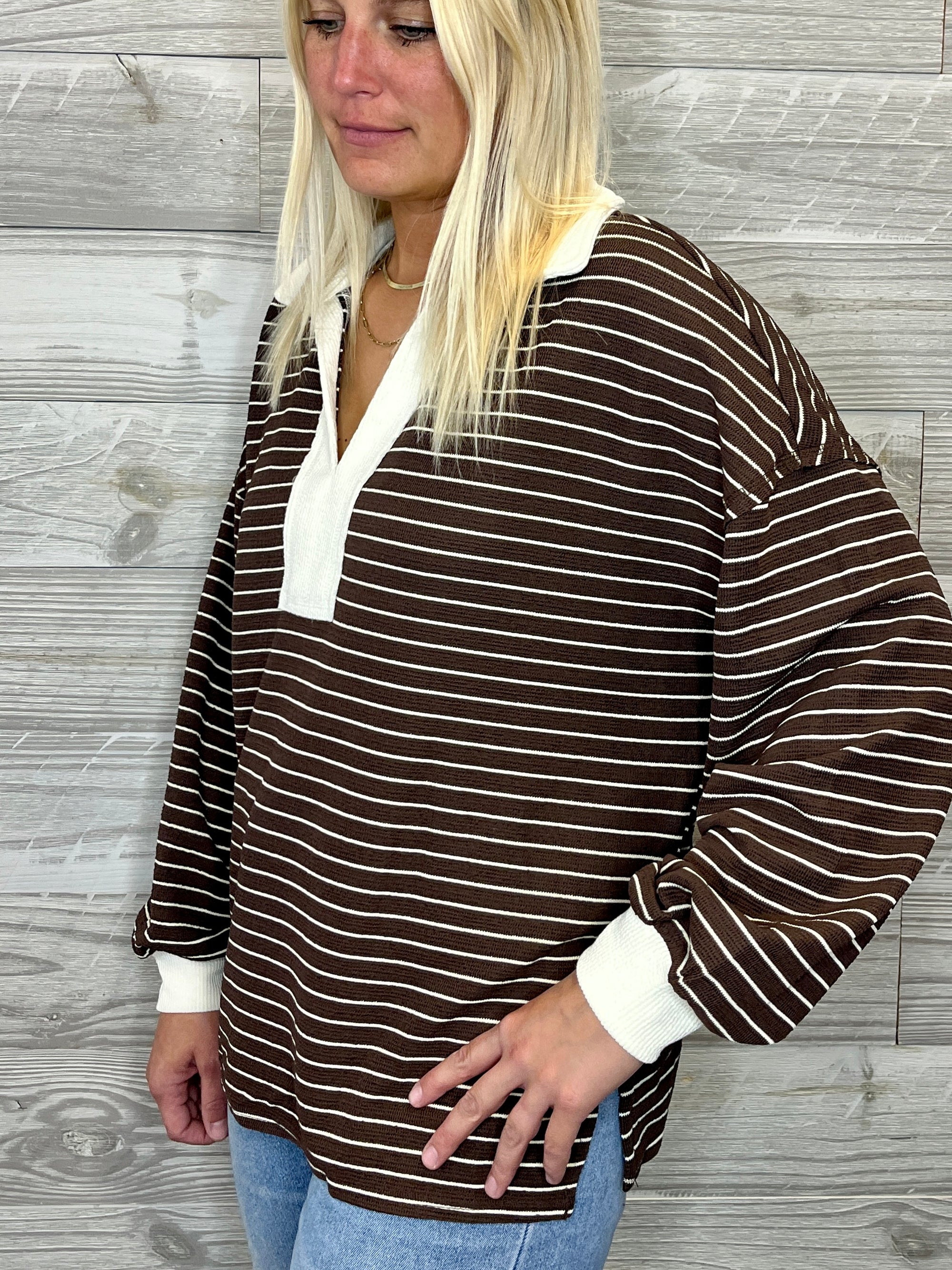 Bernie Brown Stripe Top