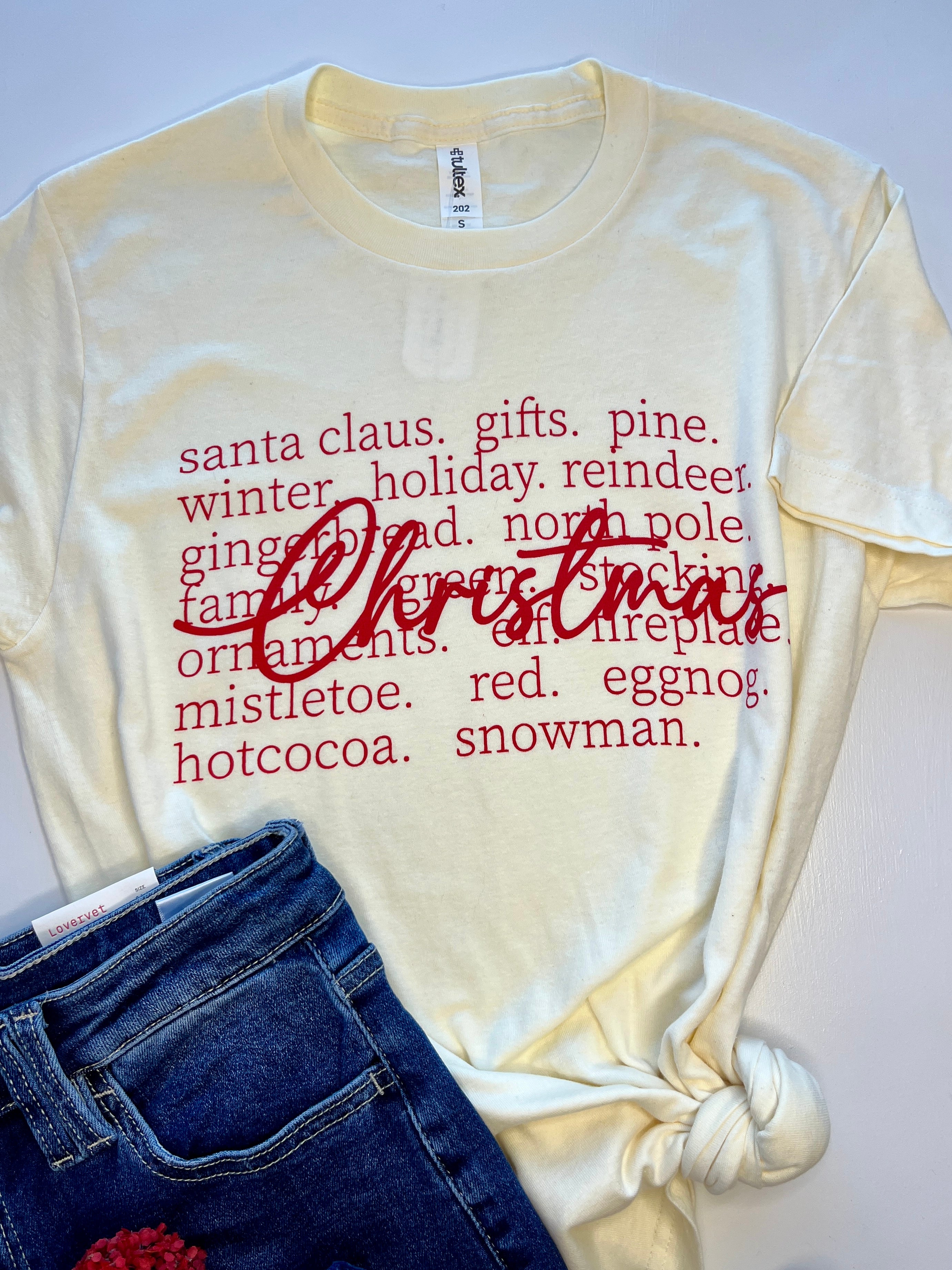 Christmas Words Graphic Tee