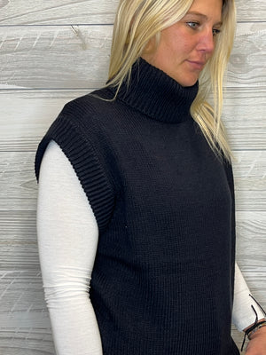 Odie Black Turtle Neck Top