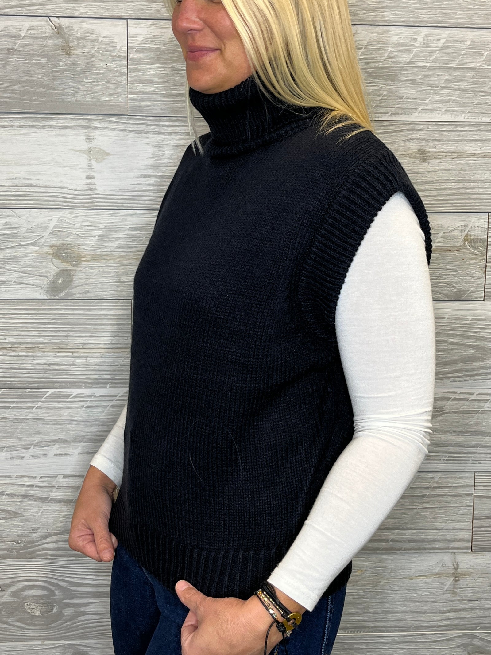 Odie Black Turtle Neck Top