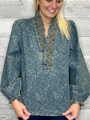 Penny Denim Top