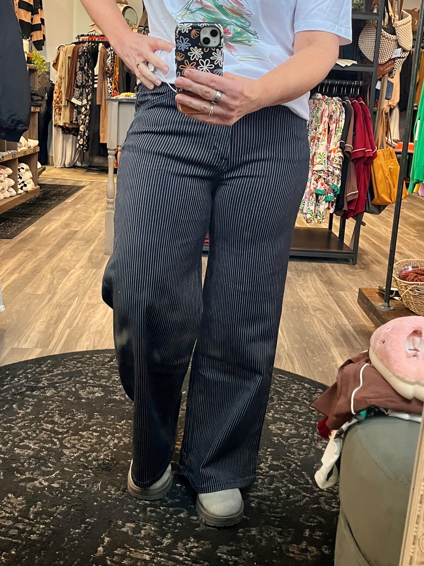 Olivia Navy Stripe Denim