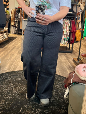 Olivia Navy Stripe Denim