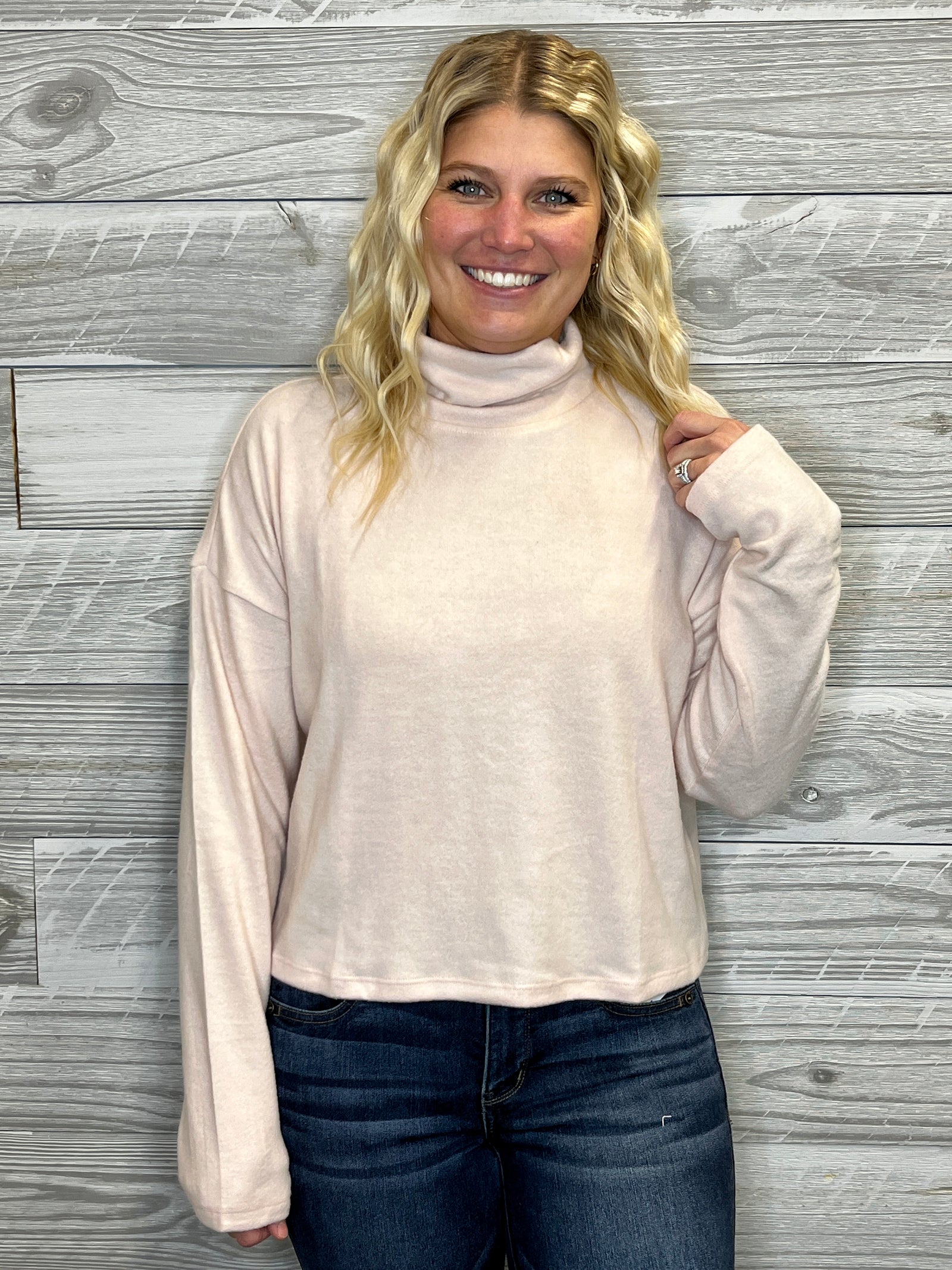 Cindy Pink Cowl Neck