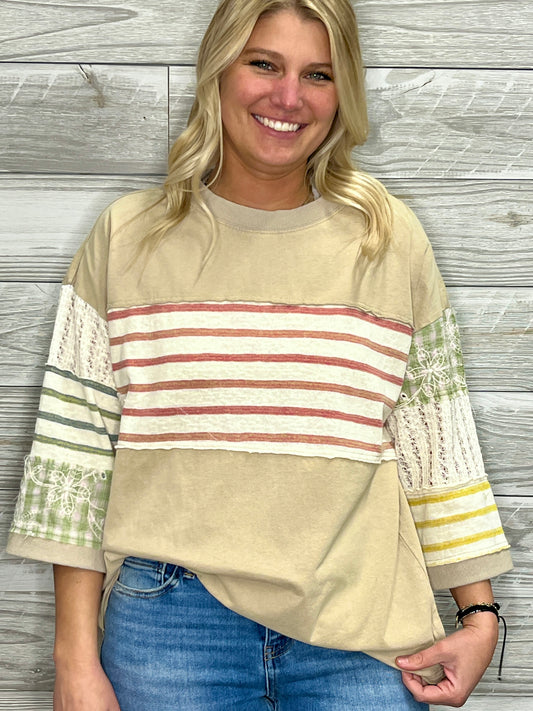 Pamela Mixed Media Top