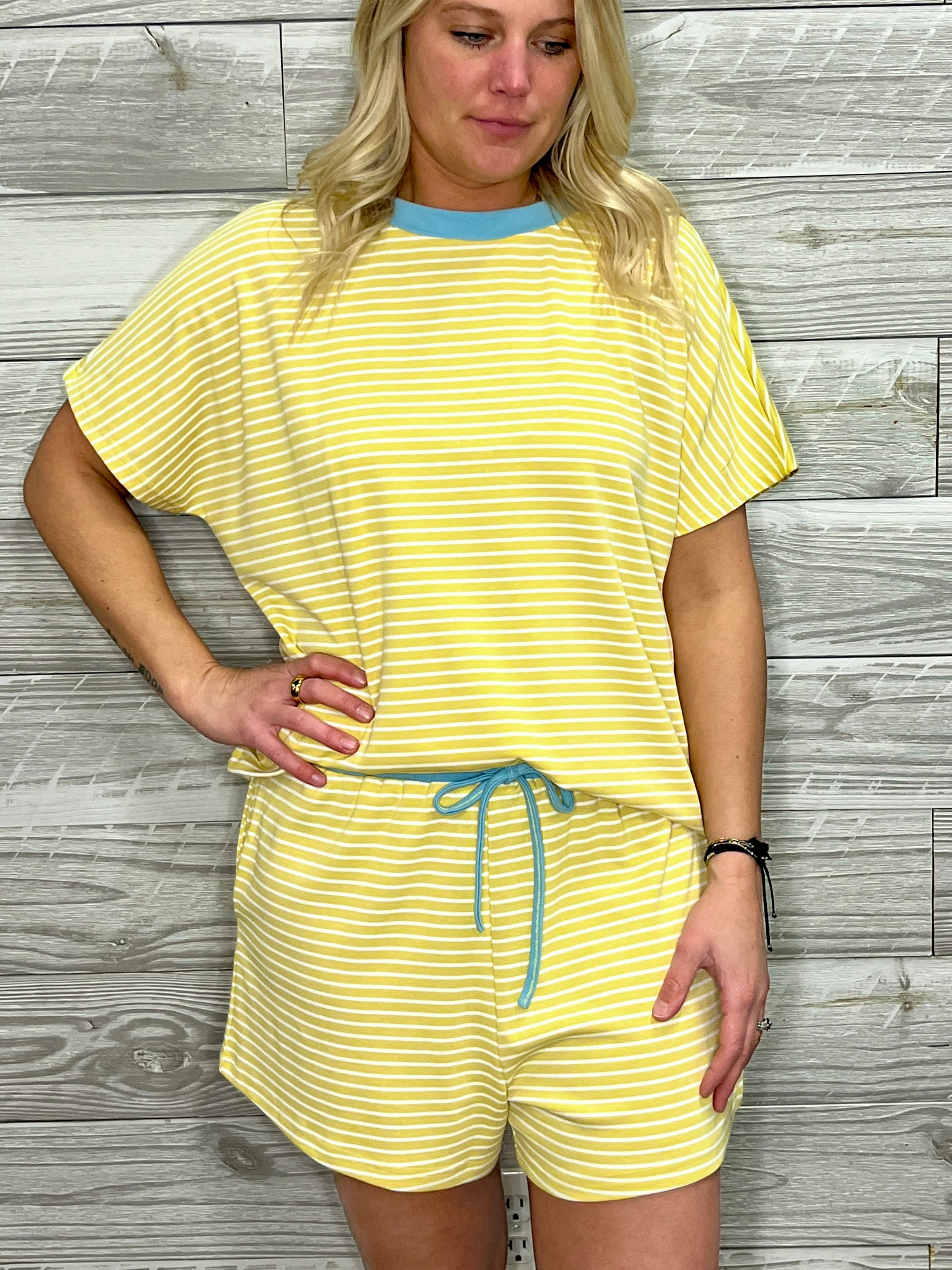 Henley Stripe Set