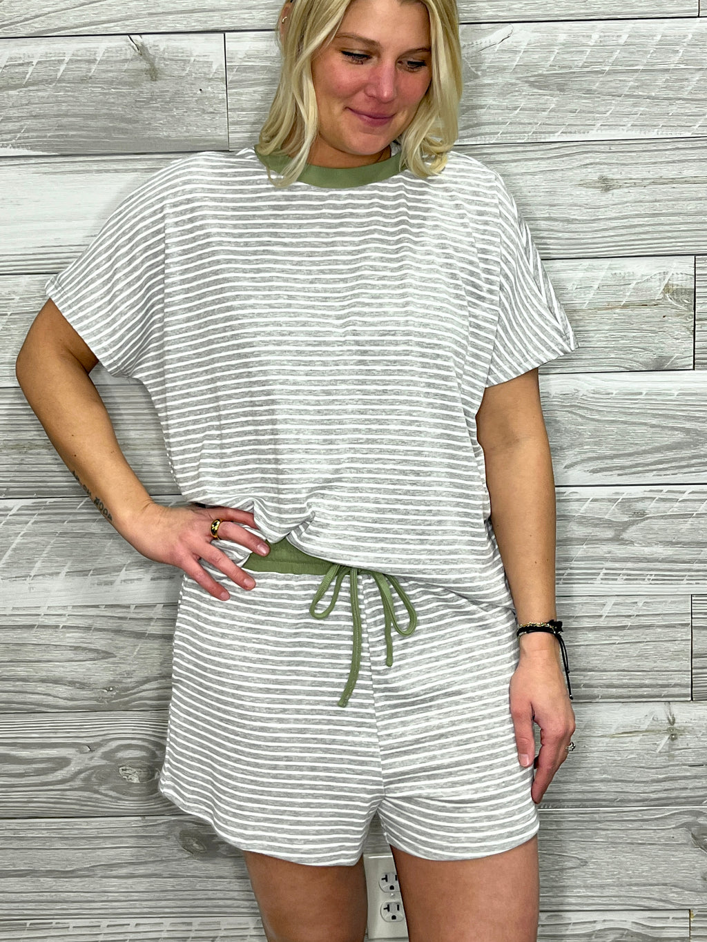 Henley Stripe Set