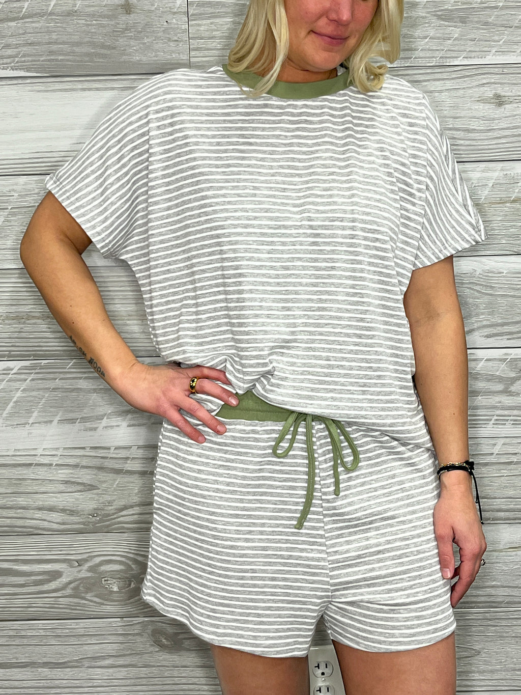 Henley Stripe Set