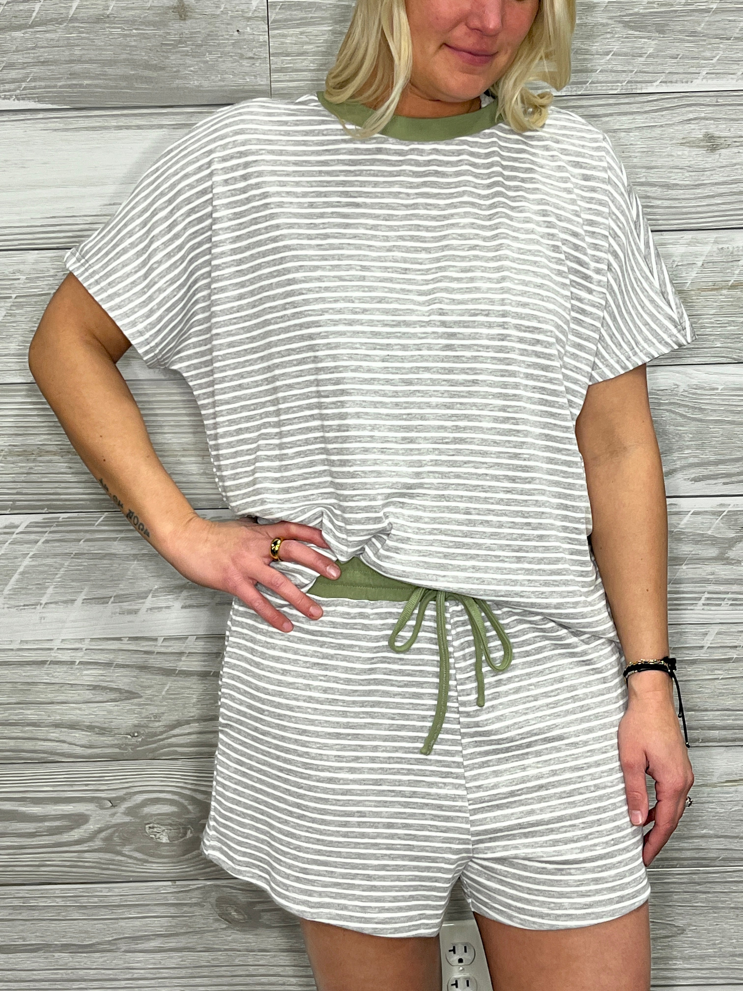 Henley Stripe Set