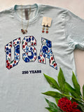 USA Floral Graphic Tshirt