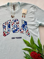 USA Floral Graphic Tshirt