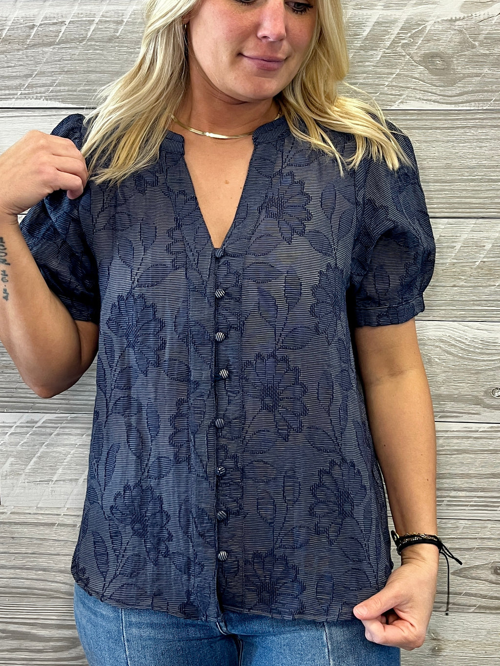Rainy Navy Top