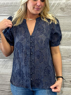 Rainy Navy Top