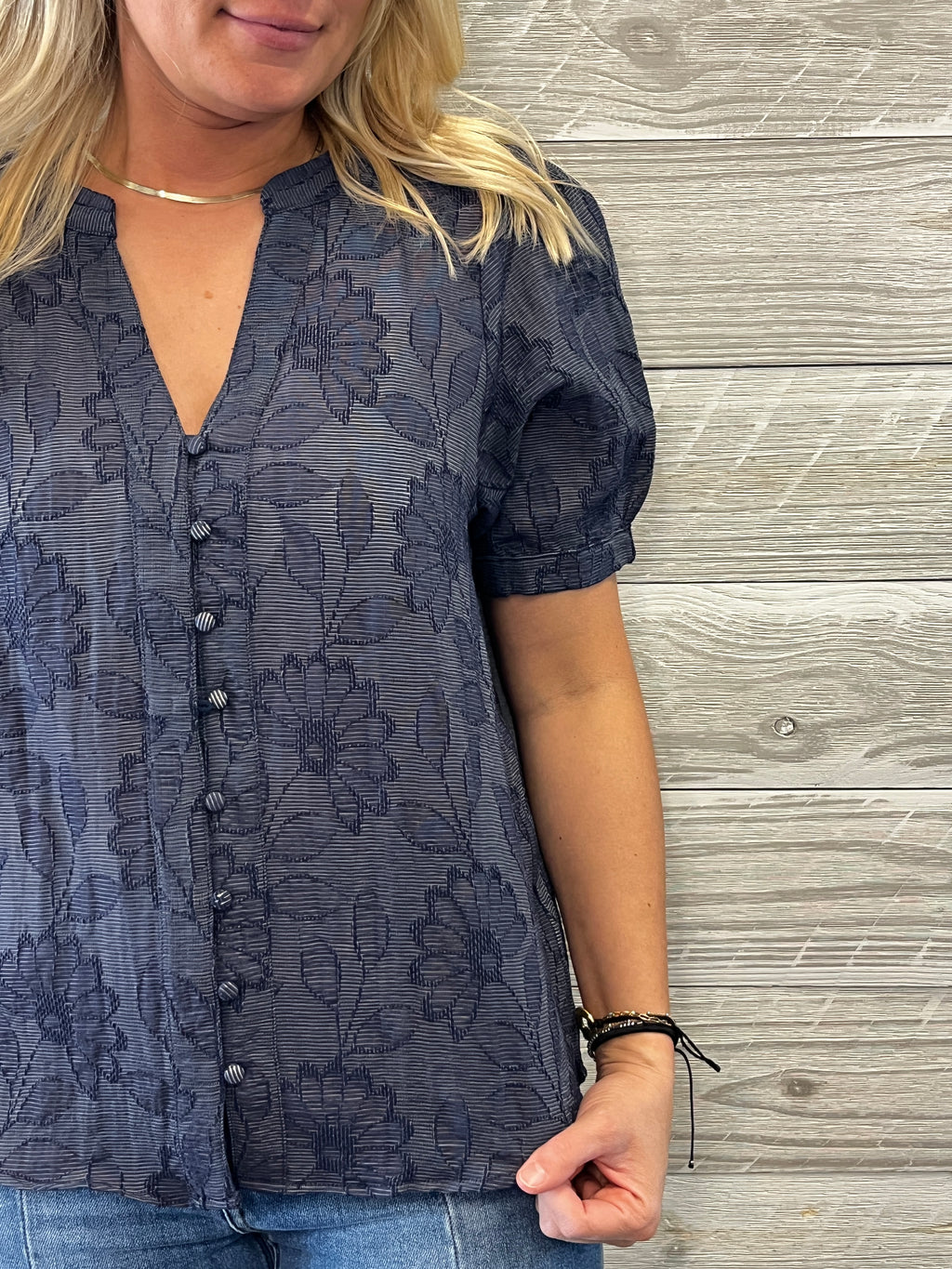 Rainy Navy Top