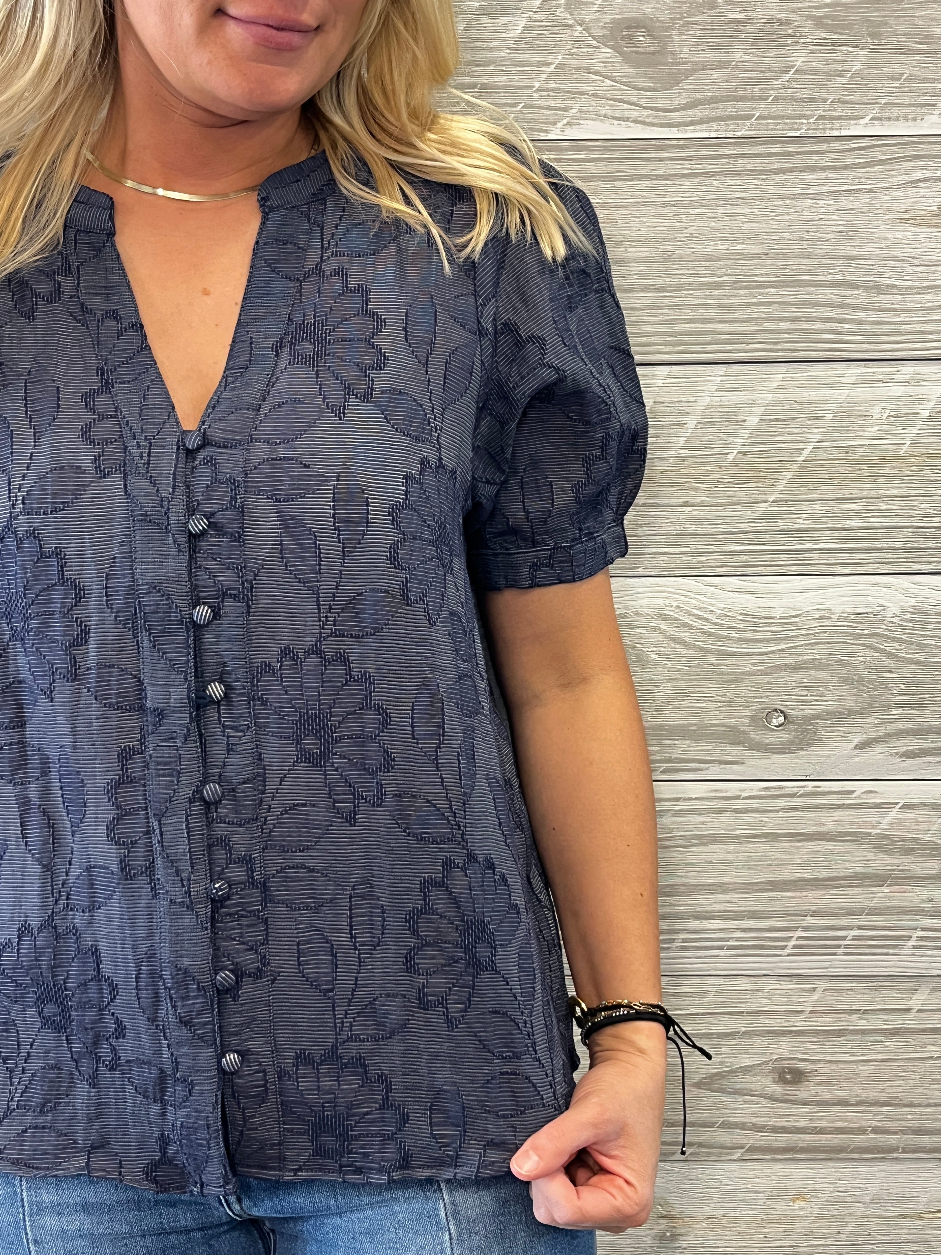 Rainy Navy Top