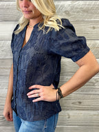 Rainy Navy Top