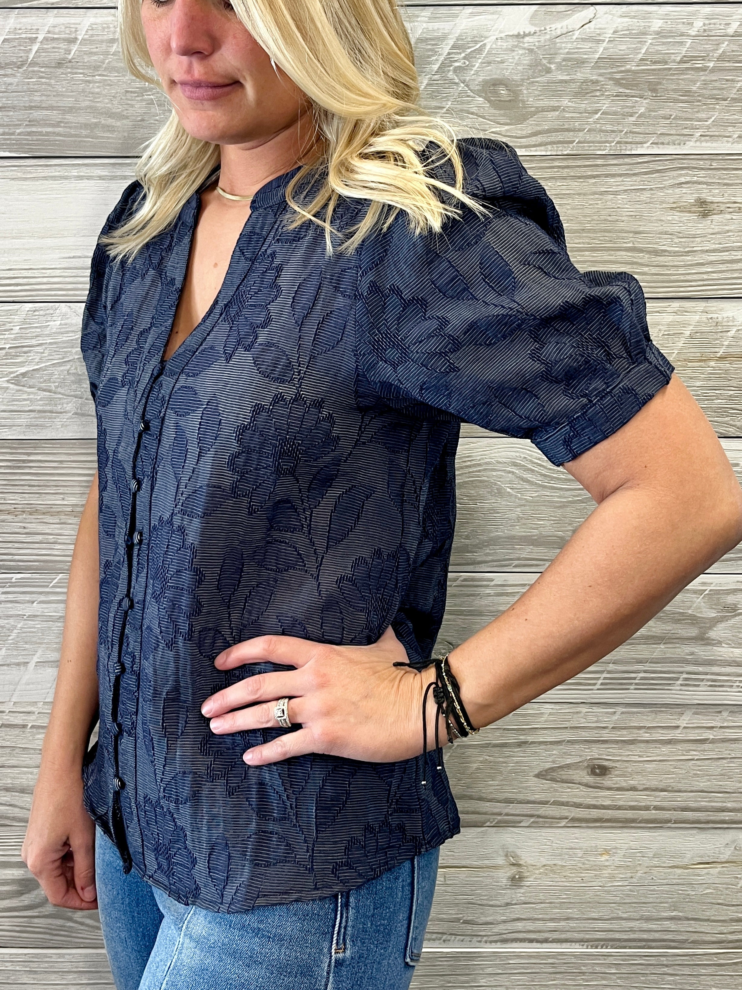 Rainy Navy Top
