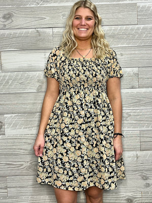 The Kimberly Black Floral Dress