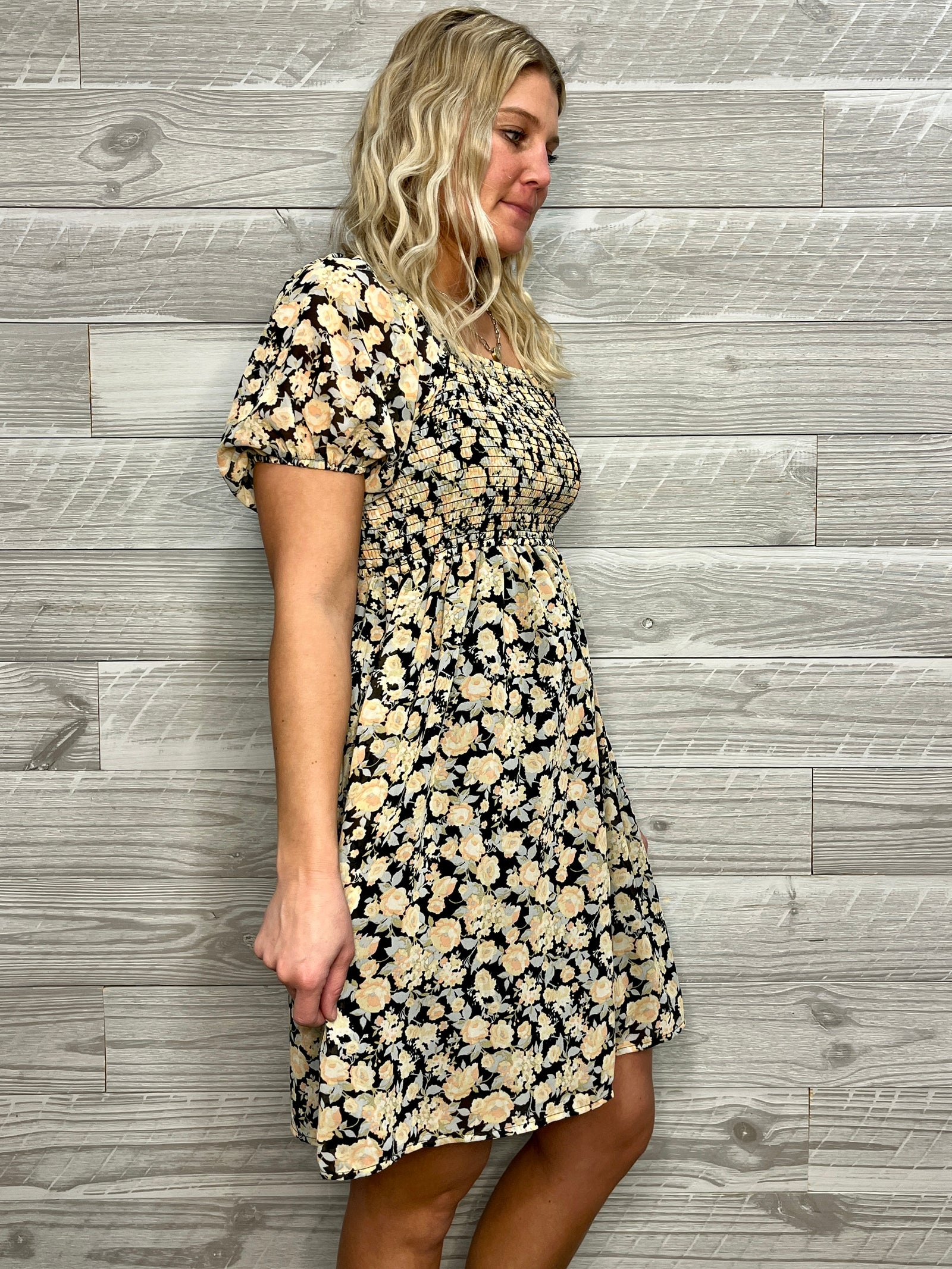 The Kimberly Black Floral Dress