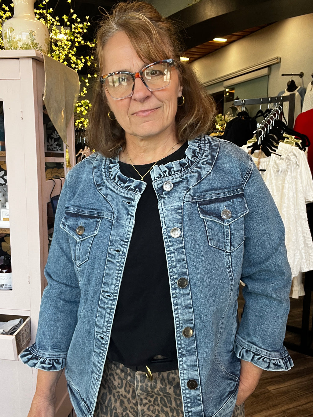Ruby Ruffle Denim Jacket