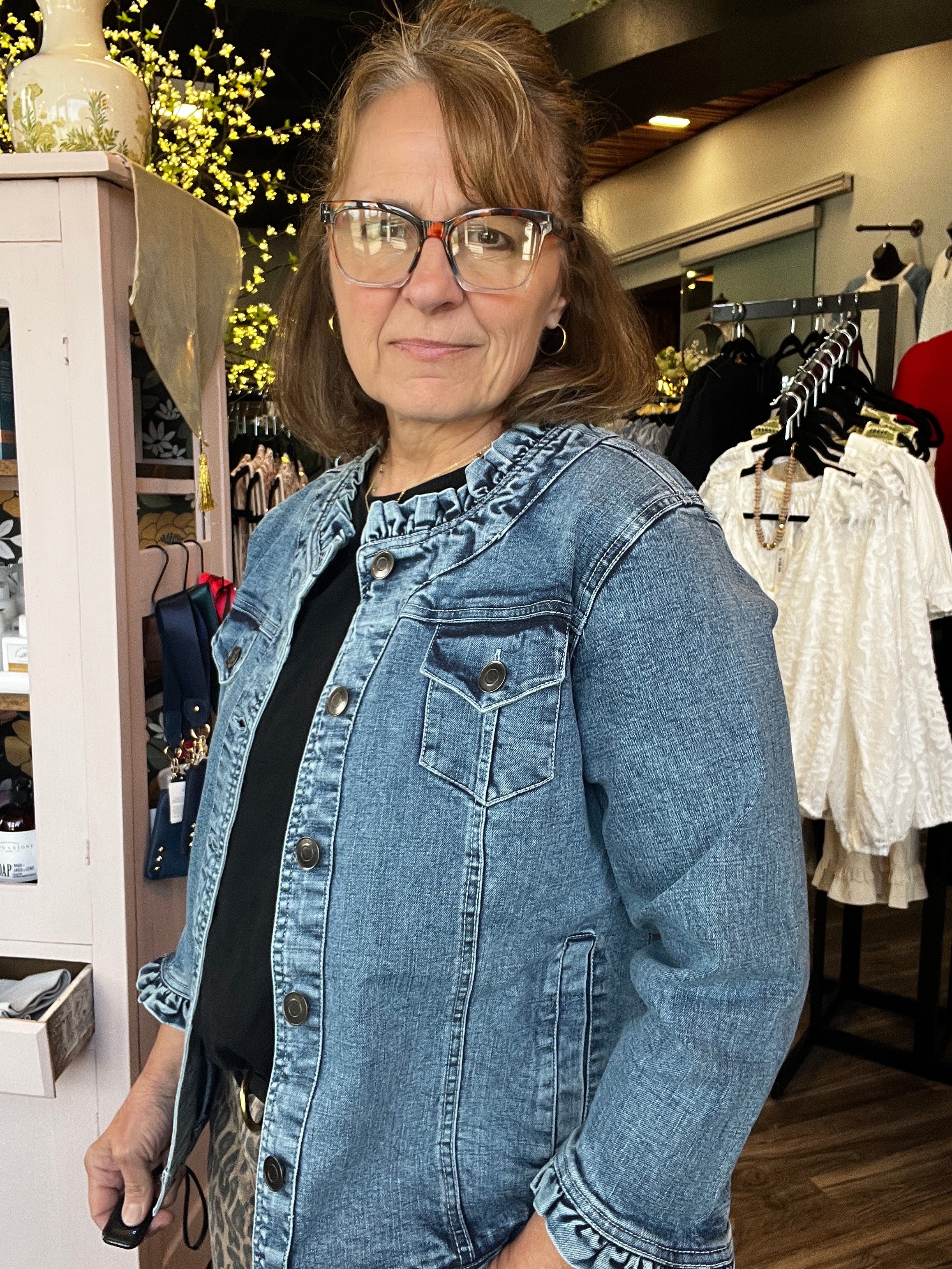 Ruby Ruffle Denim Jacket