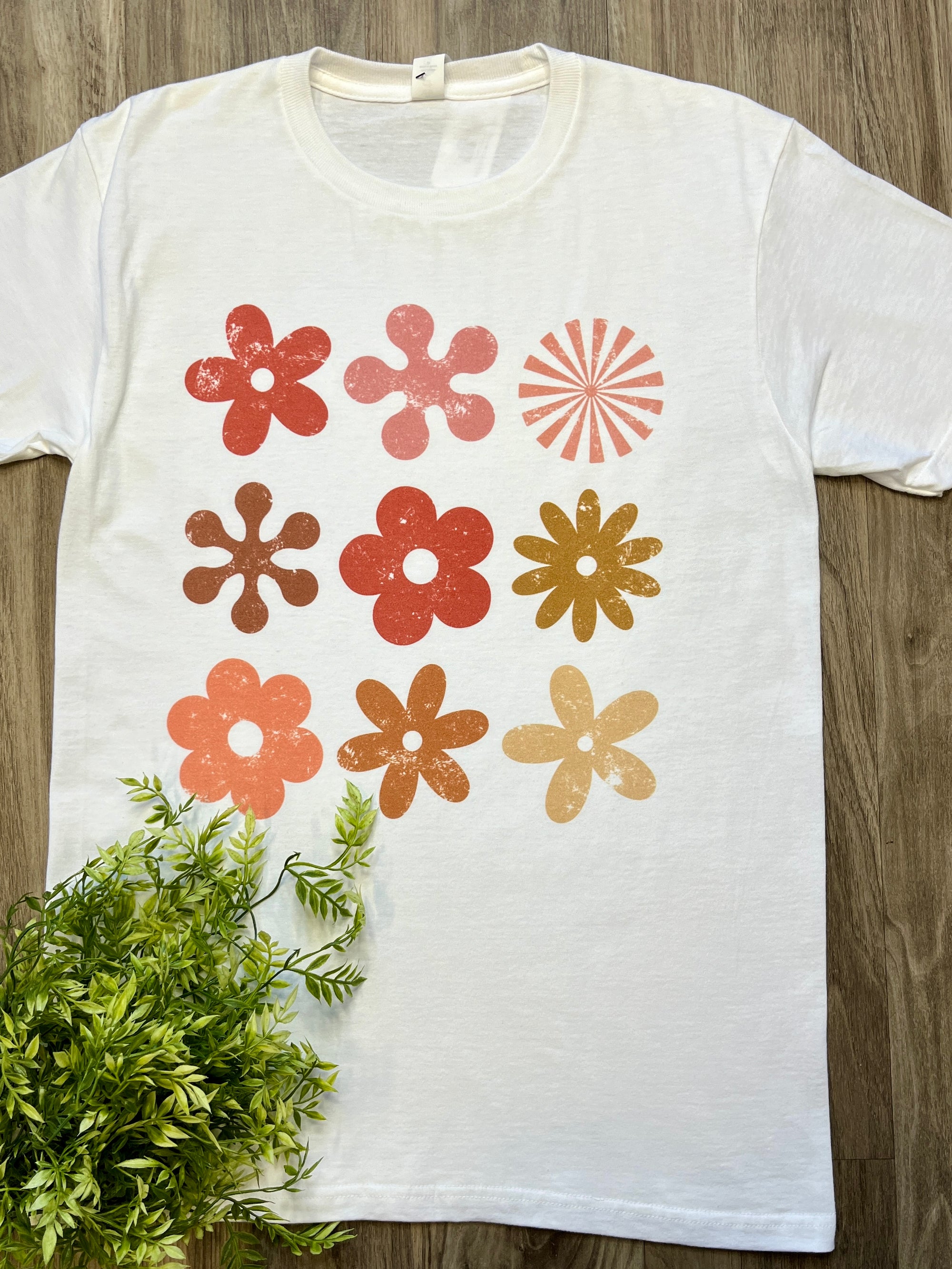 Groovy Floral Grid Graphic Tee