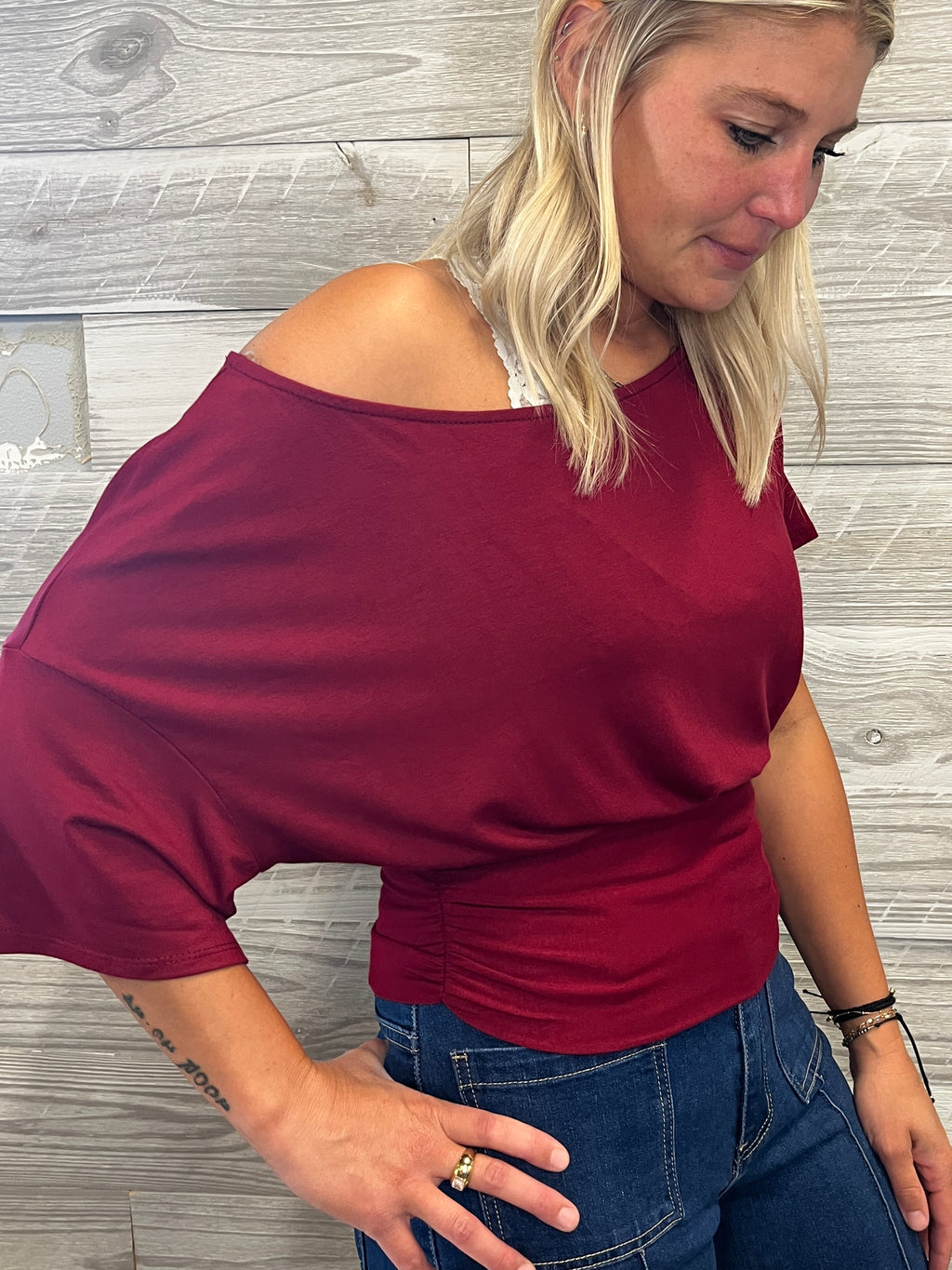 Sophia Burgundy Top