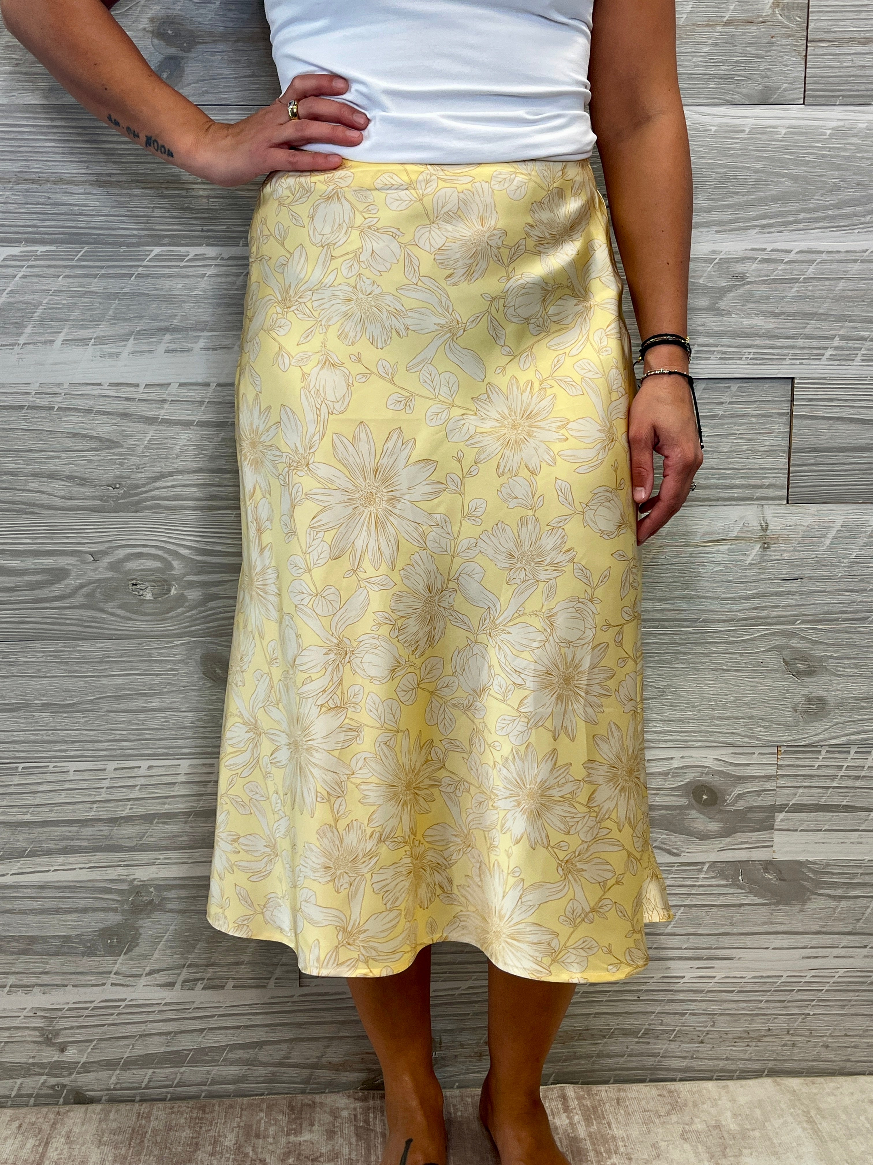 Sky Satin Skirt