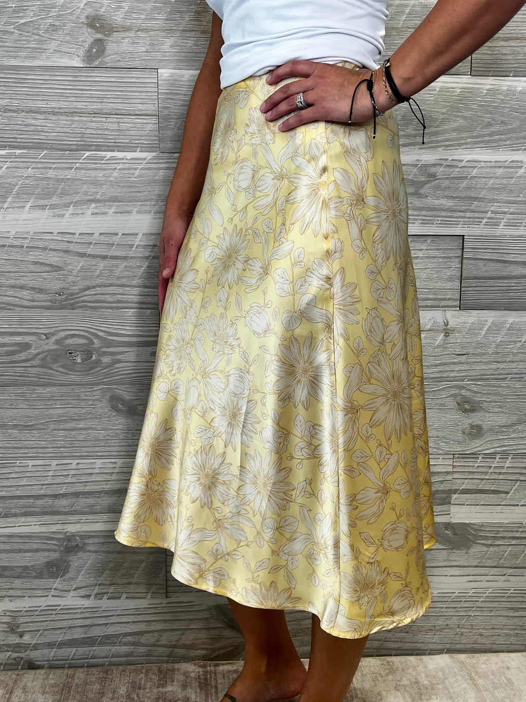 Sky Satin Skirt