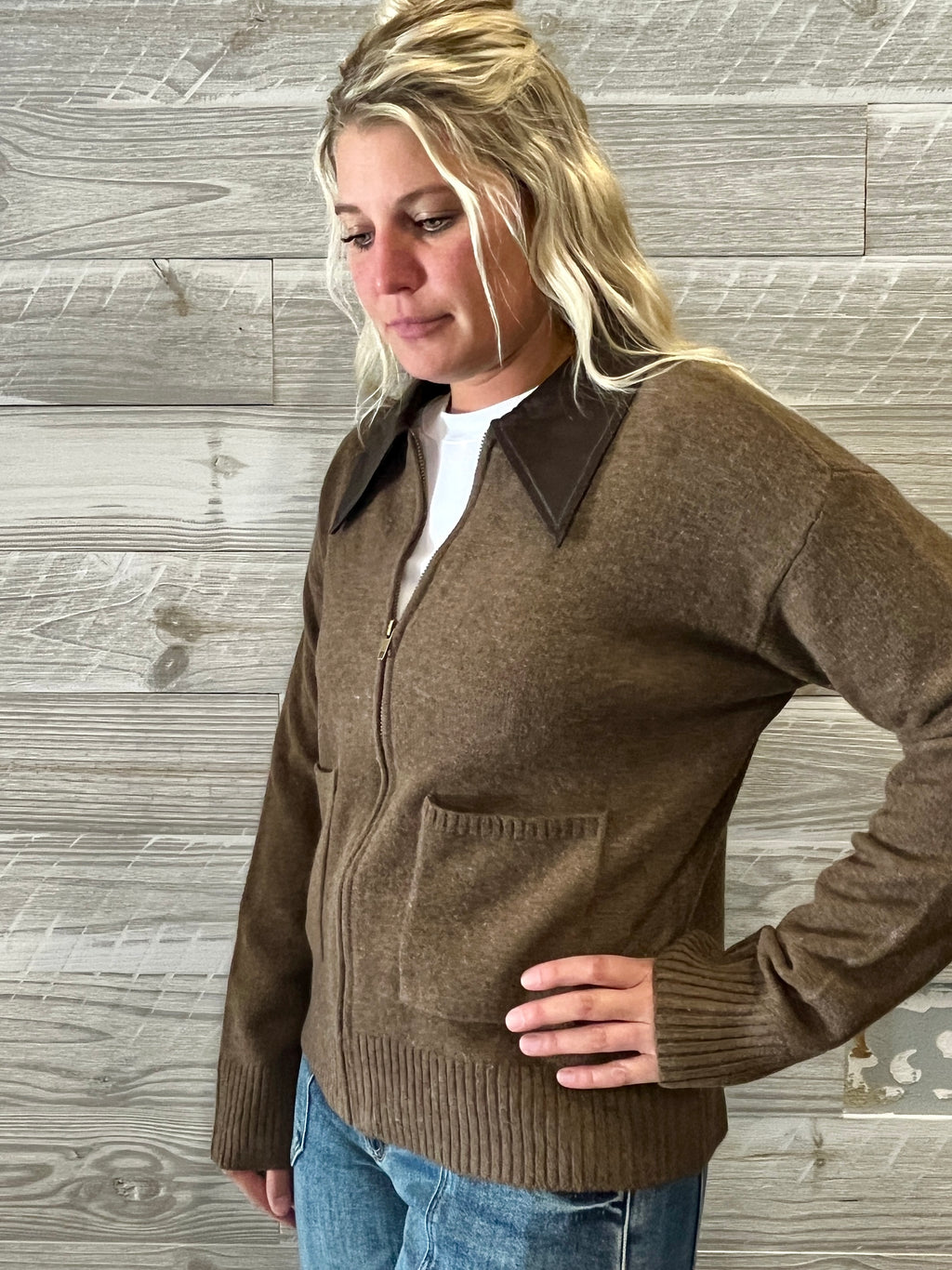 Tawny Zip Up Sweater