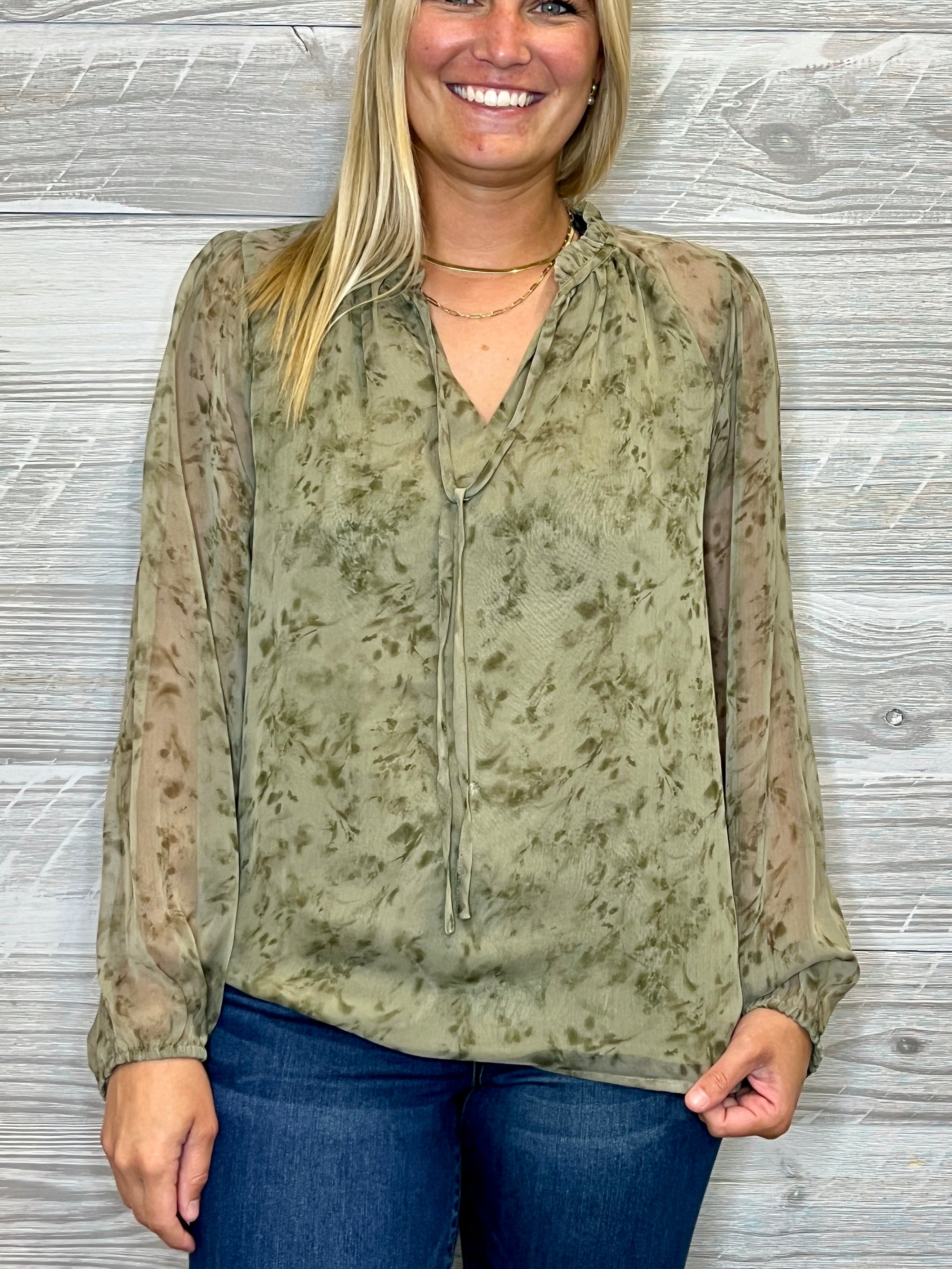 Joelle Olive Blouse